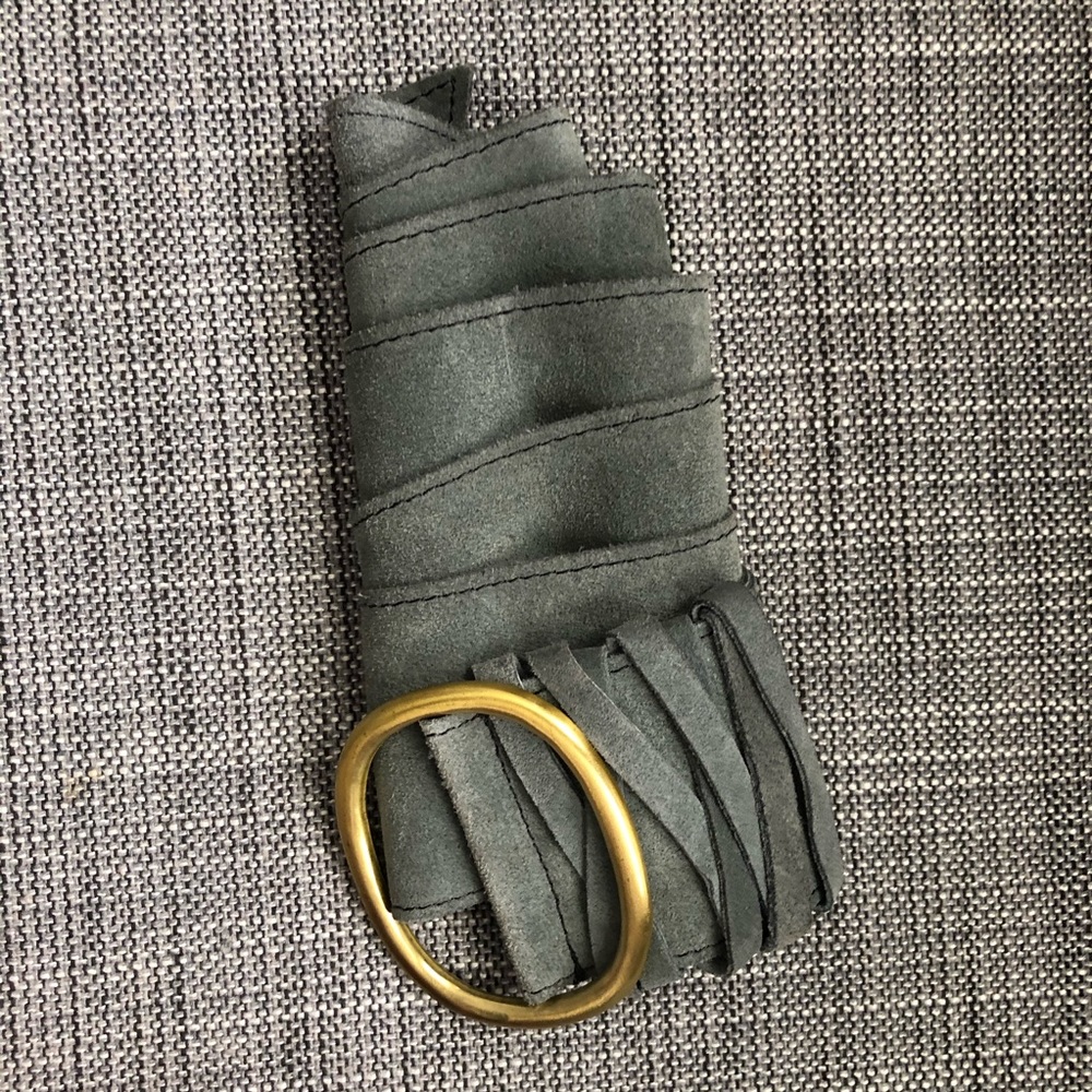 Grey Suede Leather Belt Large/Adjustable - image 2